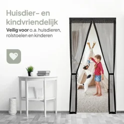 Raam En Deurhorren|Vliegengordijnen En Deurgordijnen-O'DADDY Deurgordijn Deluxe FIBER - Magnetisch Vliegengordijn 92x230 Zwart