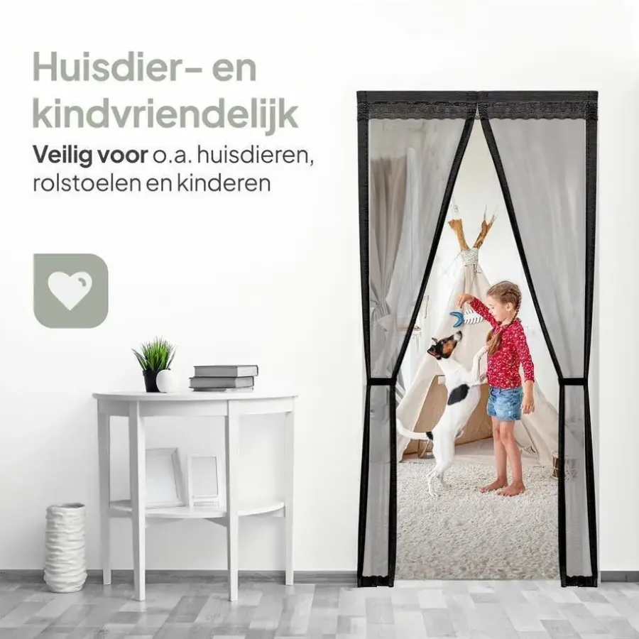 Raam En Deurhorren|Vliegengordijnen En Deurgordijnen-O'DADDY Deurgordijn Deluxe FIBER - Magnetisch Vliegengordijn 92x230 Zwart