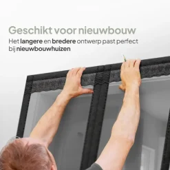 Raam En Deurhorren-O'DADDY Deurgordijn Deluxe FIBER - Magnetisch Vliegengordijn 150x260 Zwart