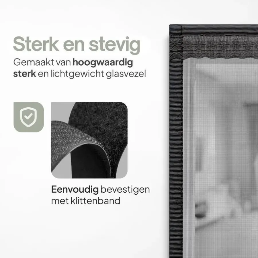 Raam En Deurhorren-O'DADDY Deurgordijn Deluxe FIBER - Magnetisch Vliegengordijn 150x260 Zwart