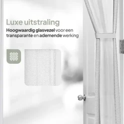 Raam En Deurhorren-O'DADDY Deurgordijn Deluxe FIBER 150x260 - Magnetisch Vliegengordijn Wit