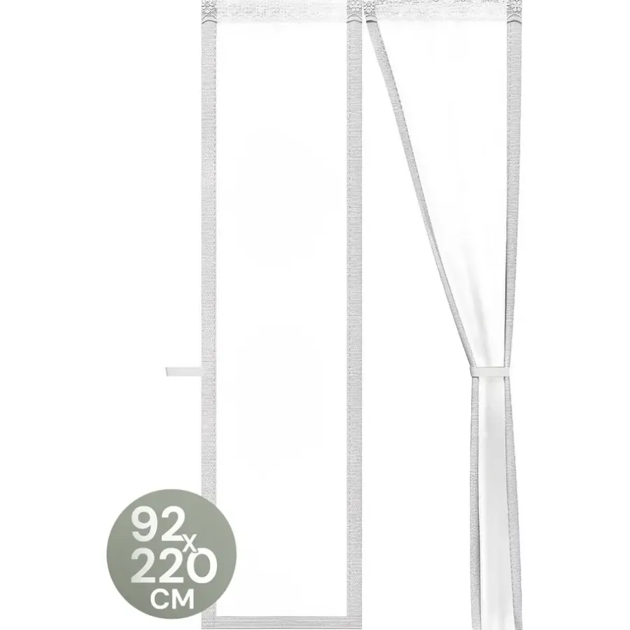 Raam En Deurhorren-O'DADDY Deurgordijn Deluxe FIBER 92x220 - Magnetisch Vliegengordijn Wit