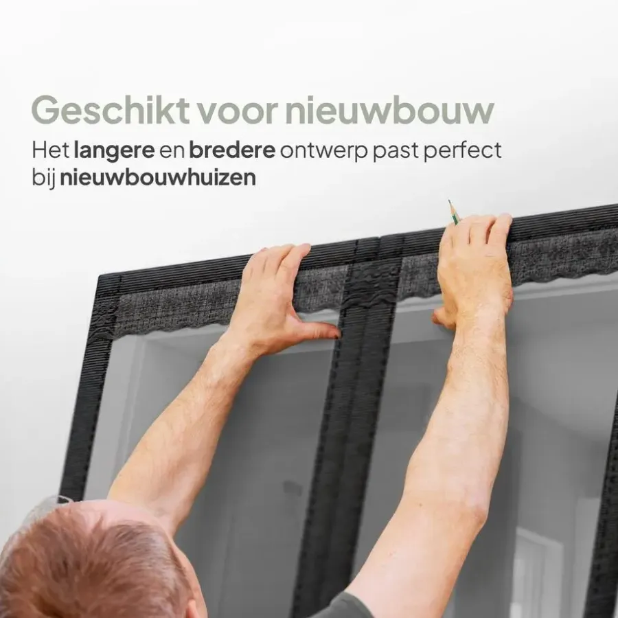 Raam En Deurhorren-O'DADDY Deurgordijn Deluxe FIBER - Magnetisch Vliegengordijn 100x260 Zwart