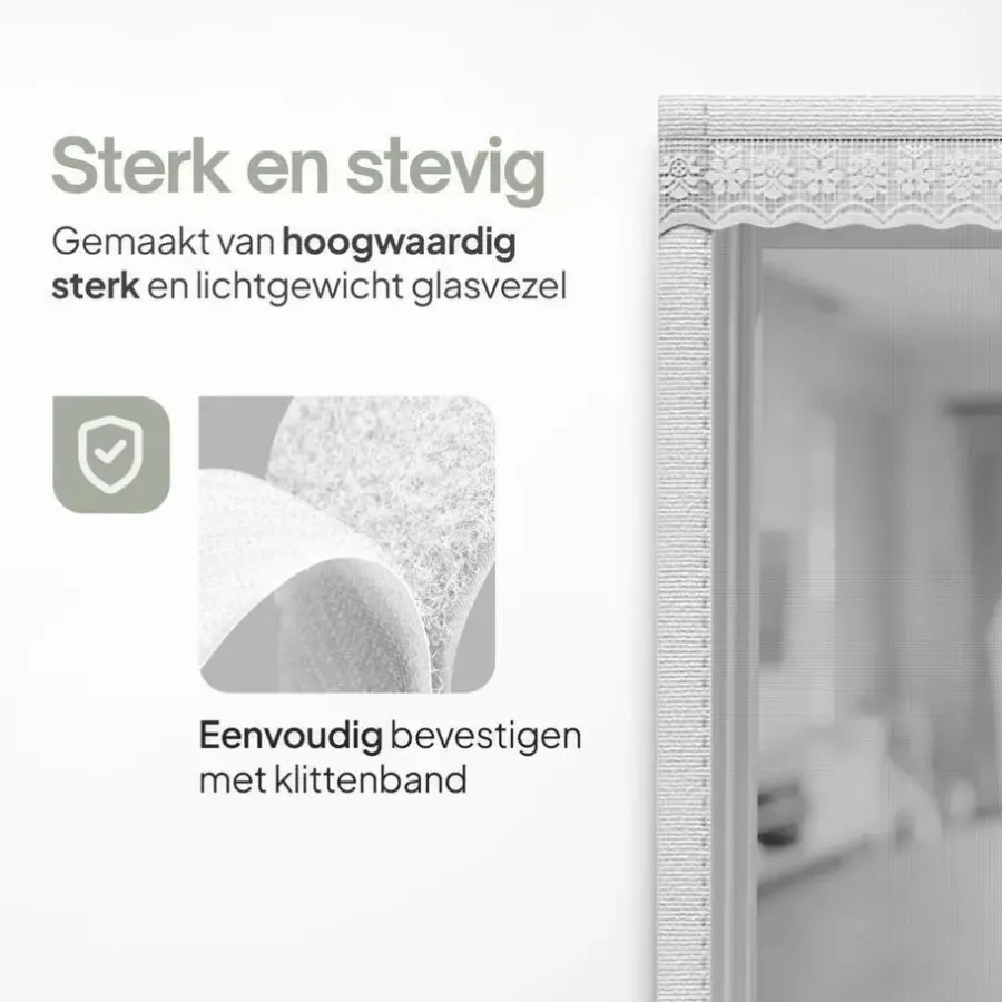 Raam En Deurhorren-O'DADDY Deurgordijn Deluxe FIBER 100x260 - Magnetisch Vliegengordijn Wit