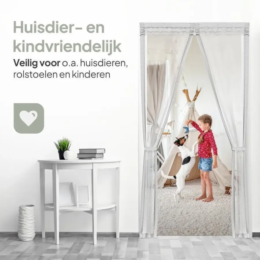 Raam En Deurhorren-O'DADDY Deurgordijn Deluxe FIBER 100x260 - Magnetisch Vliegengordijn Wit