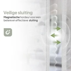 Raam En Deurhorren-O'DADDY Deurgordijn Deluxe FIBER 184x260 - Magnetisch Vliegengordijn Wit