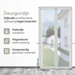 O'DADDY Deurgordijn Deluxe FIBER 100x230 - Magnetisch Vliegengordijn Wit
