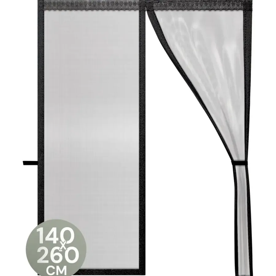 Raam En Deurhorren-O'DADDY Deurgordijn Deluxe FIBER - Magnetisch Vliegengordijn 140x260 Zwart