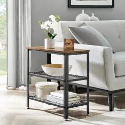 Sidetables-O'DADDY Industriële Wandtafel - Rustiek Bruin - 60x30x60 cm