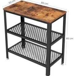 Sidetables-O'DADDY Industriële Wandtafel - Rustiek Bruin - 60x30x60 cm
