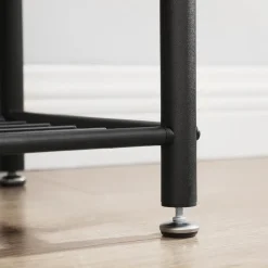 Kledingrekken|Kledingrekken-O'DADDY Kapstok met Schoenenrek - Zwart - 9 Haken - 2-Laags Rek