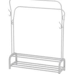 Kledingopbergers|Kledingrekken-O'DADDY Kledingrek met Dubbel Schoenenrek - Wit - 110x33x(137-157) cm