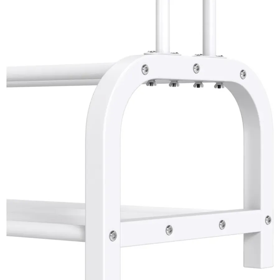 Kledingopbergers|Kledingrekken-O'DADDY Kledingrek met Dubbel Schoenenrek - Wit - 110x33x(137-157) cm