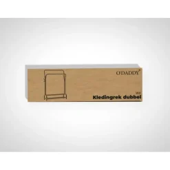 Kledingopbergers|Kledingrekken-O'DADDY Kledingrek met Dubbel Schoenenrek - Wit - 110x33x(137-157) cm