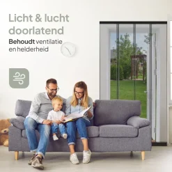 Raam En Deurhorren-O'DADDY Lamellenhor - 100x260 cm - Deurgordijn zwart