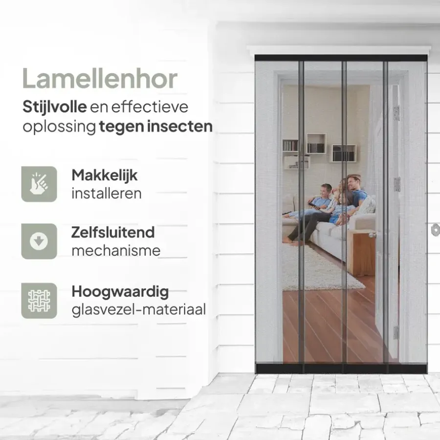 O'DADDY Lamellenhor 118x260 - Deurgordijn - zwart