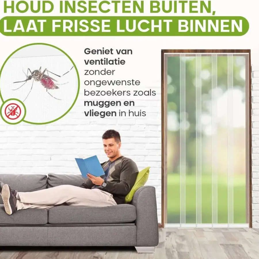 Raam En Deurhorren-O'DADDY Lamellenhor 100x260 - Deurgordijn - wit
