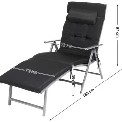 Ligbedden-O'DADDY Opvouwbaar Ligbed met Hoofdsteun - 183x60x39 cm - Grijs