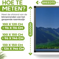 Raam En Deurhorren-O'DADDY Raamhor - 100x120 cm - Aanpasbaar Vliegengaas