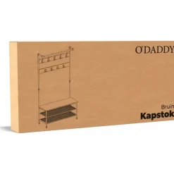 O'DADDY Staande Kapstok met Schoenenrek - 23 Haken - Bruin