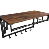 Kapstokken-O'DADDY Wandkapstok met 5 Haken - 66x30x27 cm - Hangend - Bruin