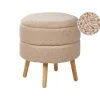 Leen Bakker OKATON - Hocker met opbergruimte - Beige - Bouclé