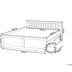 Beliani OLENDON - Bed met 4 lades - Lichtbruin - 140 x 200 cm - Dennenhout