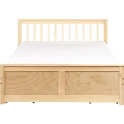 Beliani OLENDON - Bed met 4 lades - Lichtbruin - 140 x 200 cm - Dennenhout