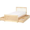 Beliani OLENDON - Bed met 4 lades - Lichtbruin - 90 x 200 cm - Dennenhout