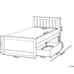 Beliani OLENDON - Bed met opbergruimte - Lichtbruin - 90 x 200 cm - Dennenhout