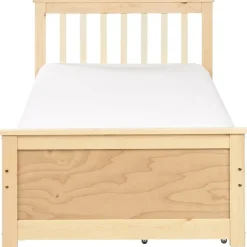 Beliani OLENDON - Bed met opbergruimte - Lichtbruin - 90 x 200 cm - Dennenhout