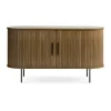 Leen Bakker Olivine Lenn Sideboard Gerookt Eiken - Hout - Schuifdeuren - B 140 cm