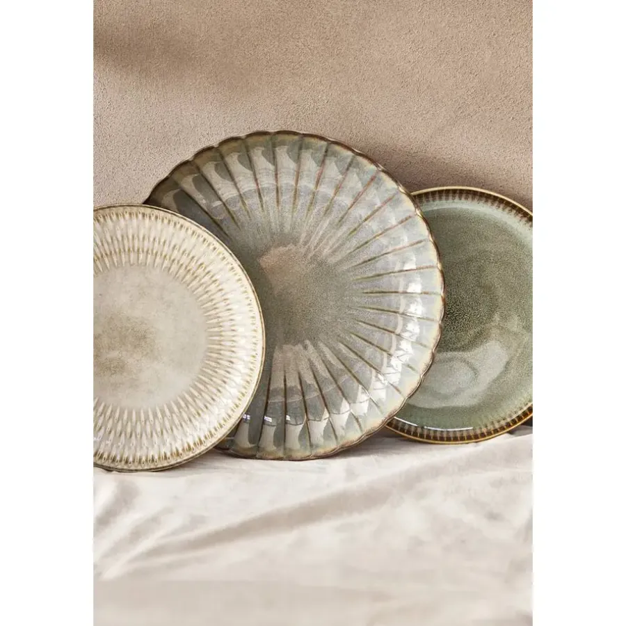 Leen Bakker Ontbijtbord Bodhi - beige stoneware - Ø21,5 cm