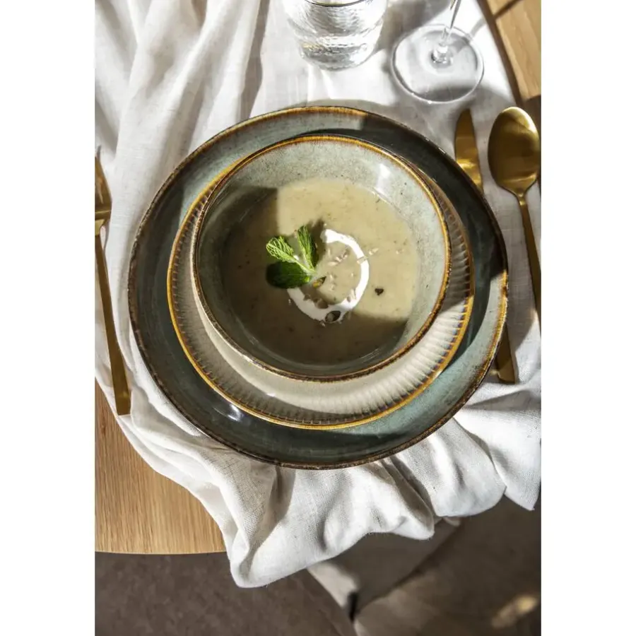 Leen Bakker Ontbijtbord Camille - beige - stoneware - Ø22 cm