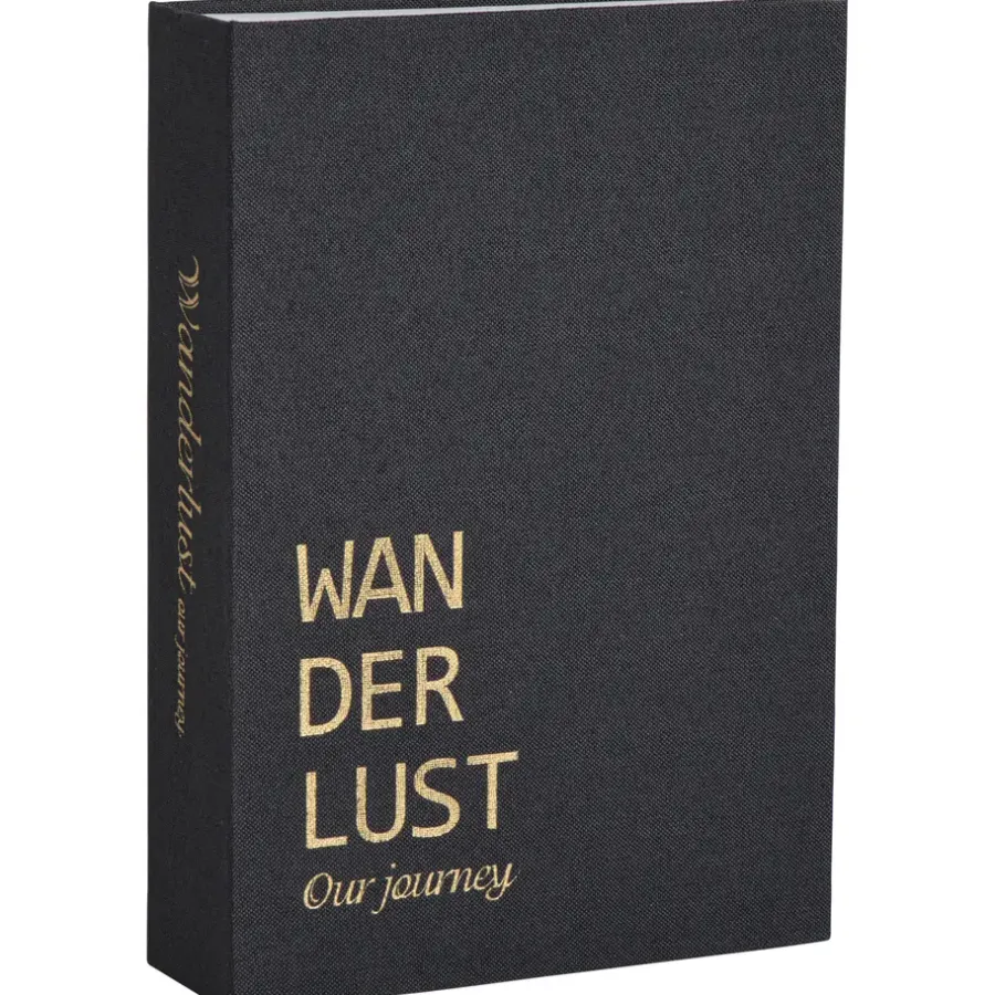 Beelden-Leen Bakker Opbergboek Wanderlust - zwart - 5x23x16 cm