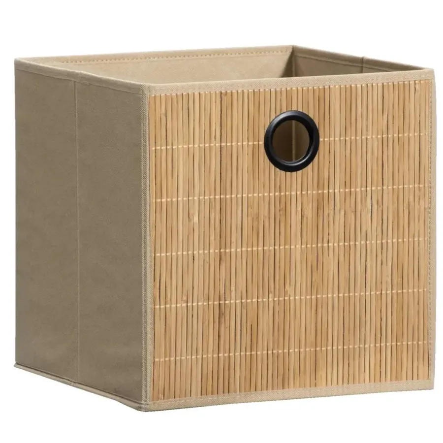 Leen Bakker Opbergbox Kenzi bamboe - naturel - 31x31x31 cm