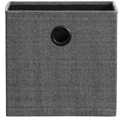 Leen Bakker Opbergbox Kenzi linnen - antraciet - 31x31x31 cm