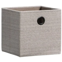 Opbergboxen-Leen Bakker Opbergbox Kenzi linnen - taupe - 31x31x31 cm