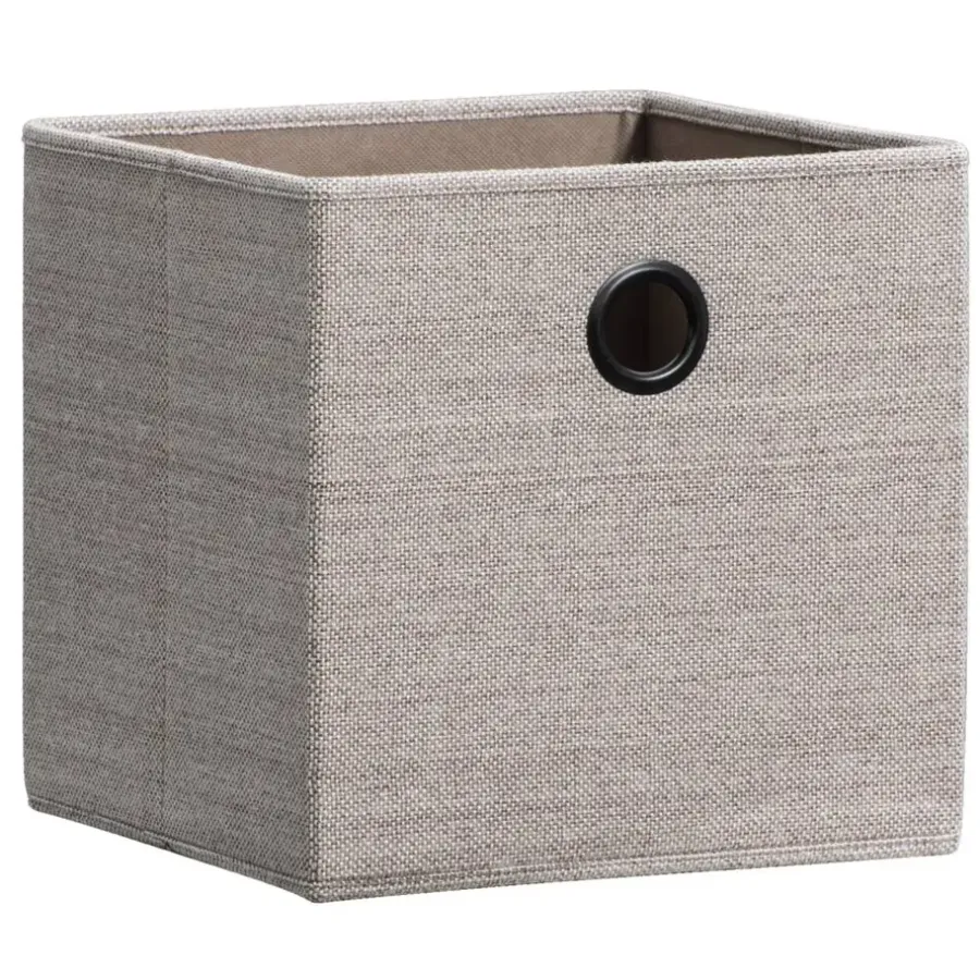 Opbergboxen-Leen Bakker Opbergbox Kenzi linnen - taupe - 31x31x31 cm