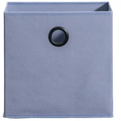 Leen Bakker Opbergbox Kenzi stof - blauw - 31x31x31 cm