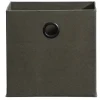 Leen Bakker Opbergbox Kenzi stof - olijfgroen - 31x31x31 cm