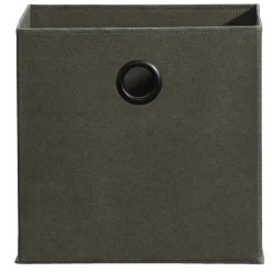 Leen Bakker Opbergbox Kenzi stof - olijfgroen - 31x31x31 cm
