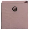 Leen Bakker Opbergbox Kenzi stof - roze - 31x31x31 cm