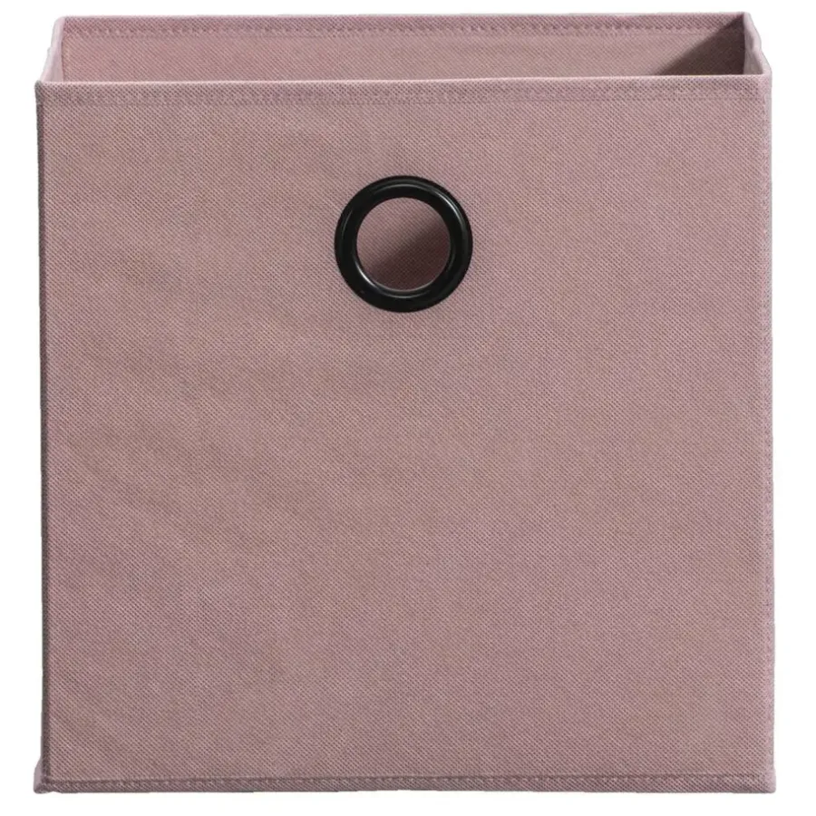 Leen Bakker Opbergbox Kenzi stof - roze - 31x31x31 cm