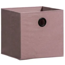 Leen Bakker Opbergbox Kenzi stof - roze - 31x31x31 cm