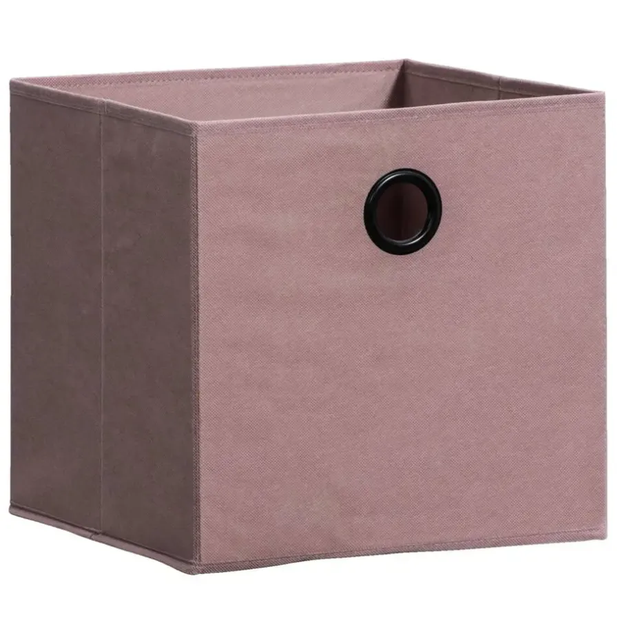 Leen Bakker Opbergbox Kenzi stof - roze - 31x31x31 cm