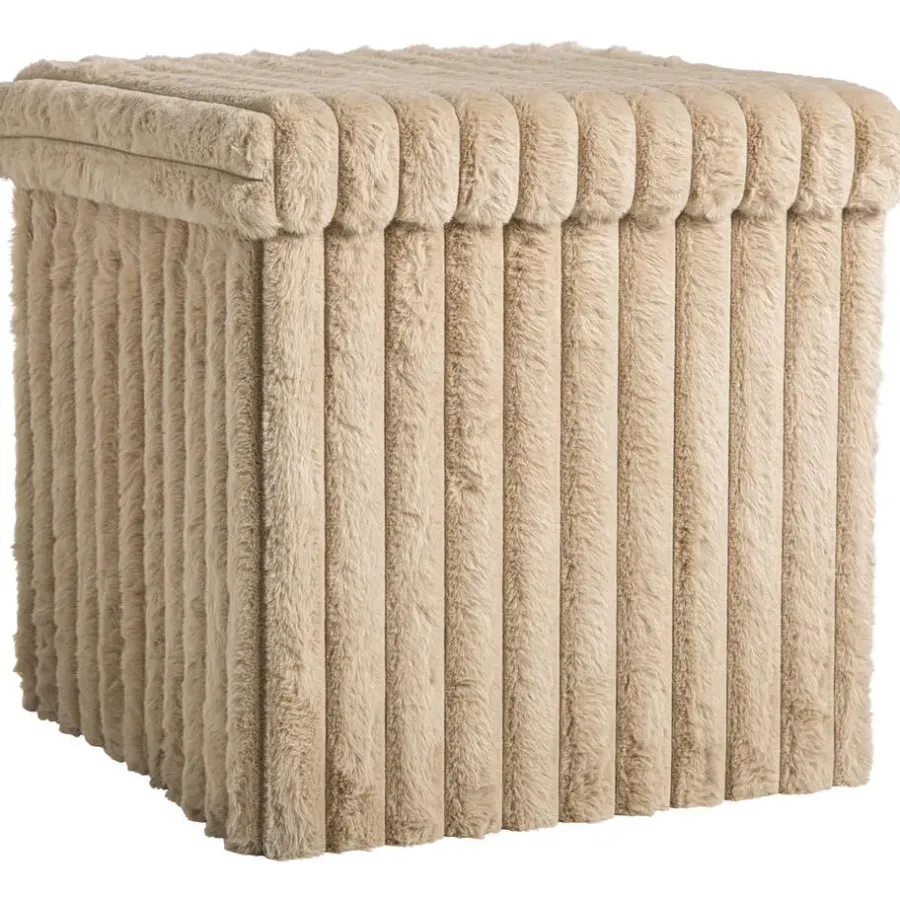 Leen Bakker Opbergbox opvouwbaar - fluffy taupe - 38x38x38 cm