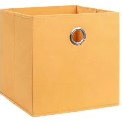 Leen Bakker Opbergbox Parijs - oker - 31x31x31 cm