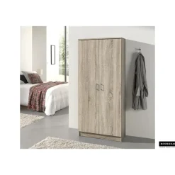 Wandkasten-Rousseau Opbergkast Ray 80cm met 2 deuren en 4 legplanken - sonoma eik