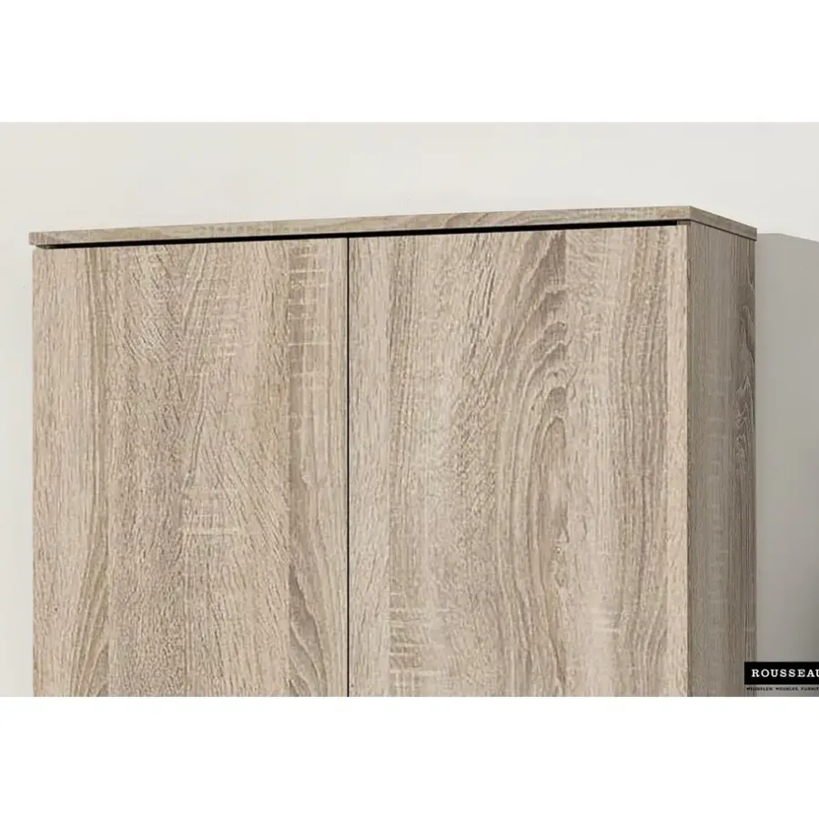 Wandkasten-Rousseau Opbergkast Ray 80cm met 2 deuren en 4 legplanken - sonoma eik